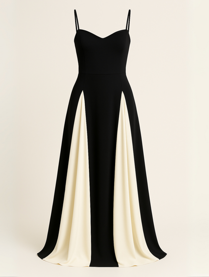 Women's Elegant Contrast Panel Dress