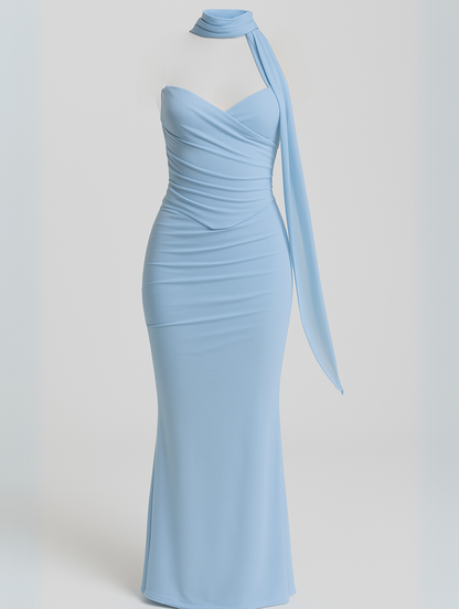 Women's Strapless Choker Dress Elegant