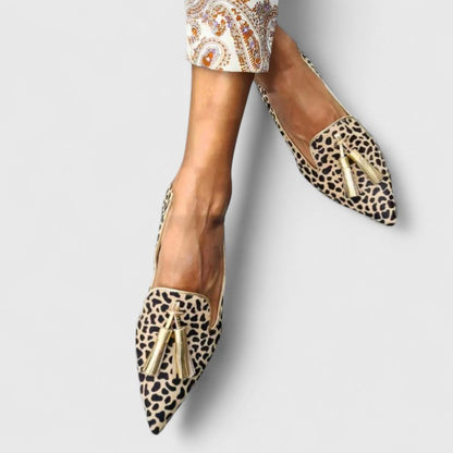 Women's Pointed Toe Loafers Animal Print