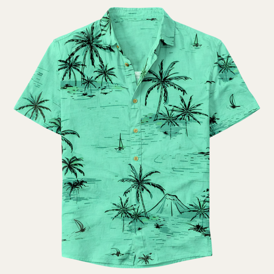 Men's Hawaiian Shirt Tropical Coconut Print - VibreMode