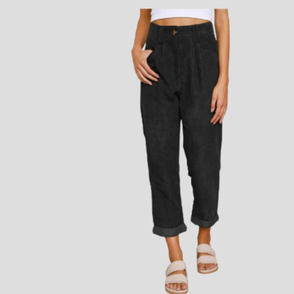 Corduroy Trousers Casual Textured Pants - VibreMode