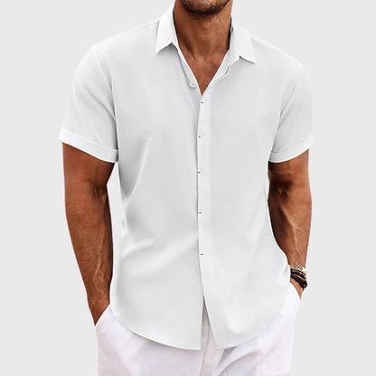 Men's Short Sleeve Casual Button Shirt - VibreMode