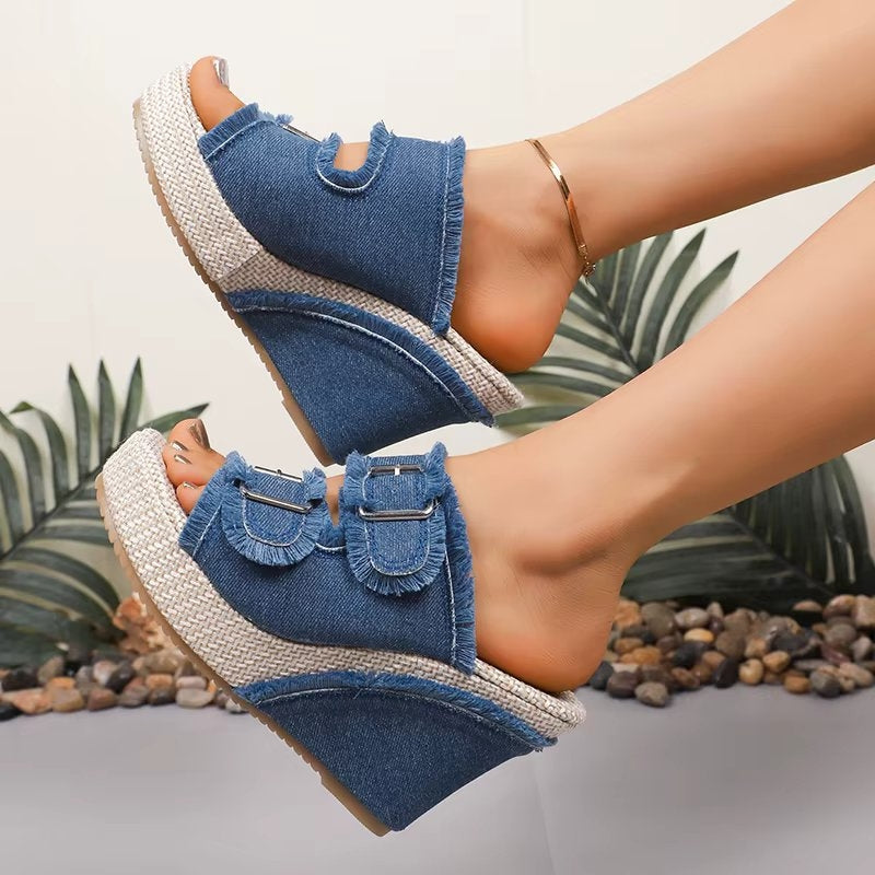 Women's Wedge Sandals Adjustable Buckle - VibreMode