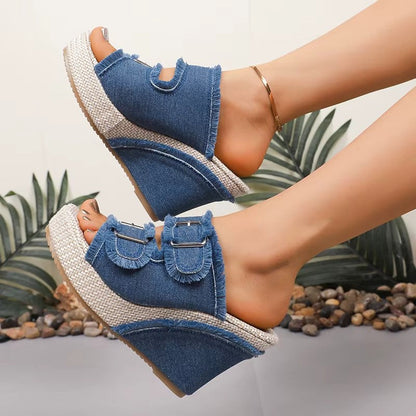 Women's Wedge Sandals Adjustable Buckle - VibreMode