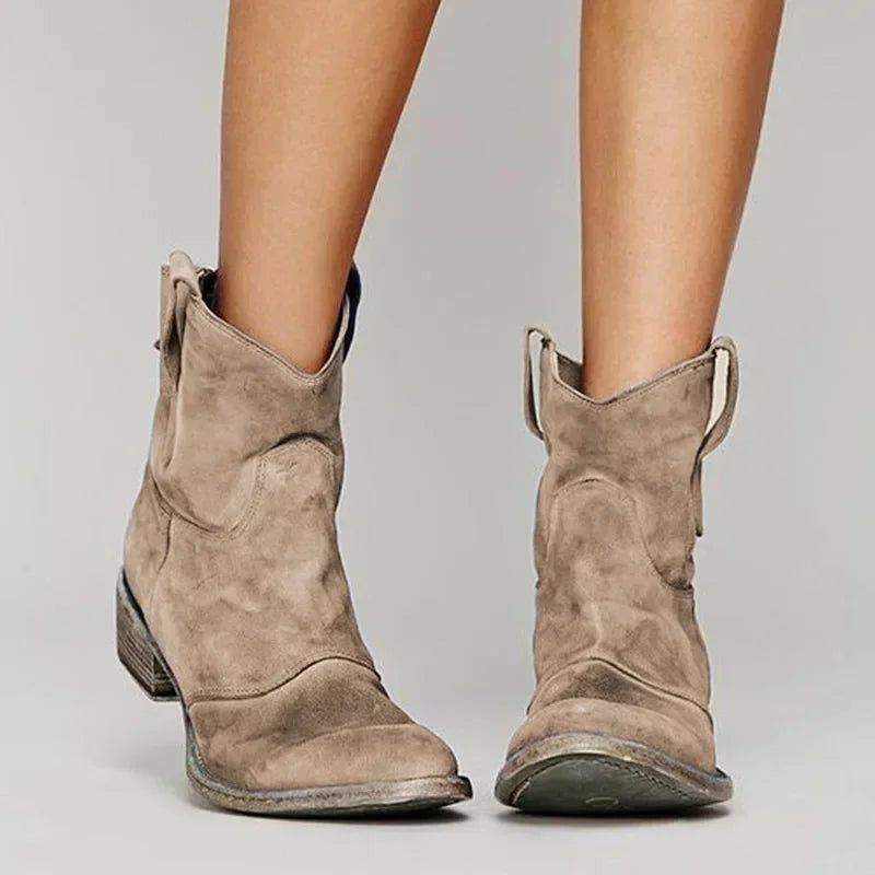 Rugged Cowboy Ankle Boots - VibreMode