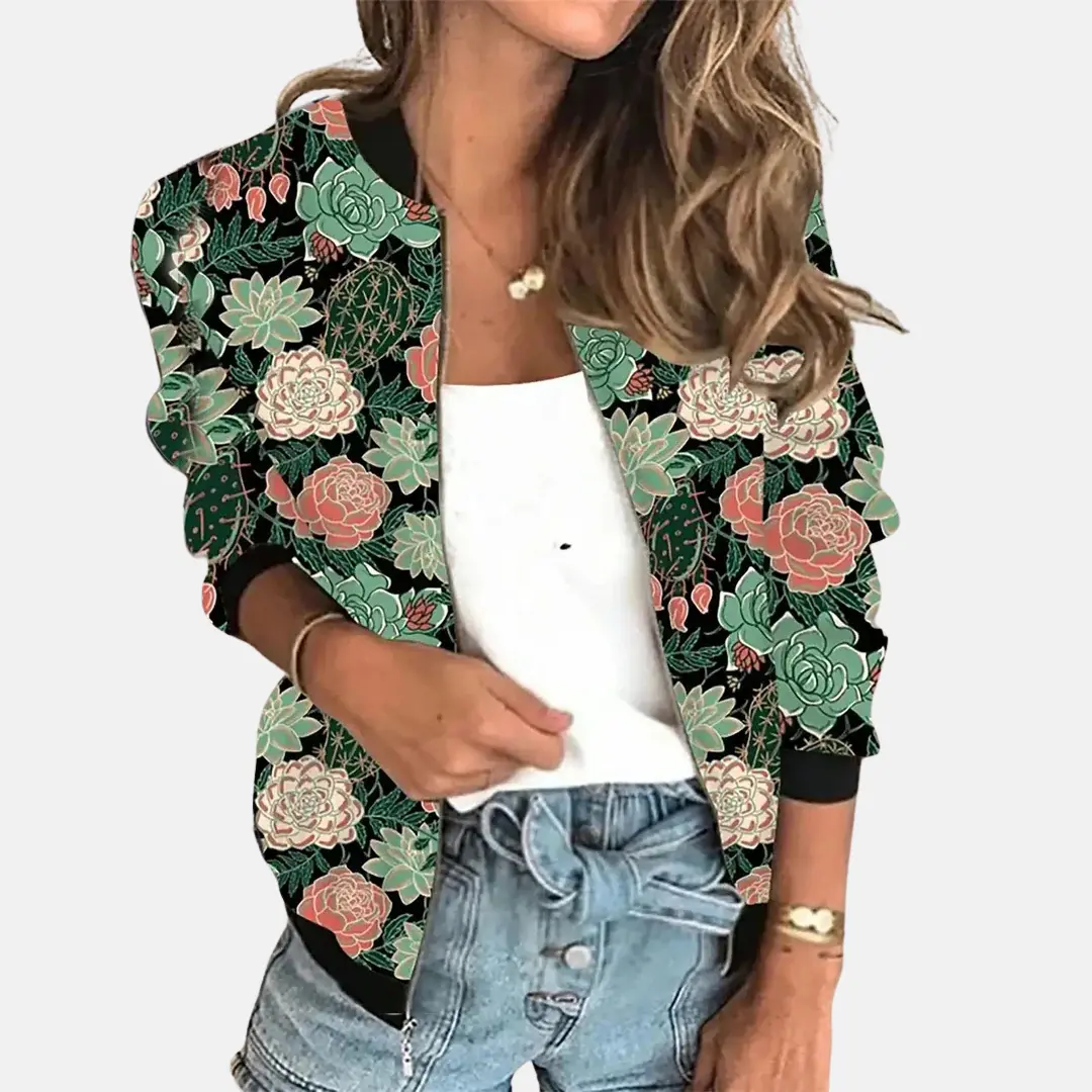 Women's Vintage Bomber Jacket Classic Cotton - VibreMode