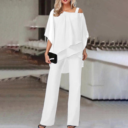 Women's Cold Shoulder Blouse Two-Piece Set - VibreMode