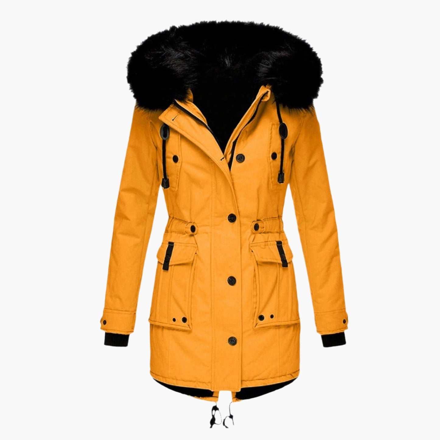 Women's Mid-Thigh Parka Hooded Relaxed Fit Coat - VibreMode