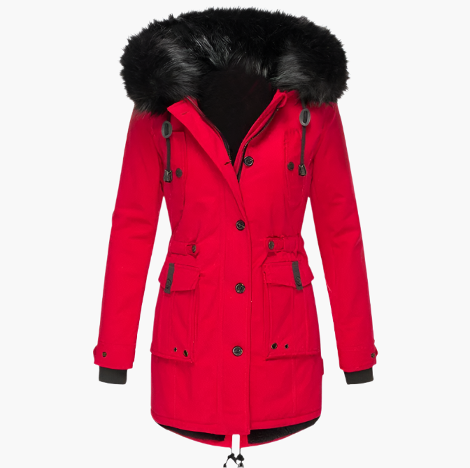 Women's Hooded Parka Coat Insulated Waterproof Black