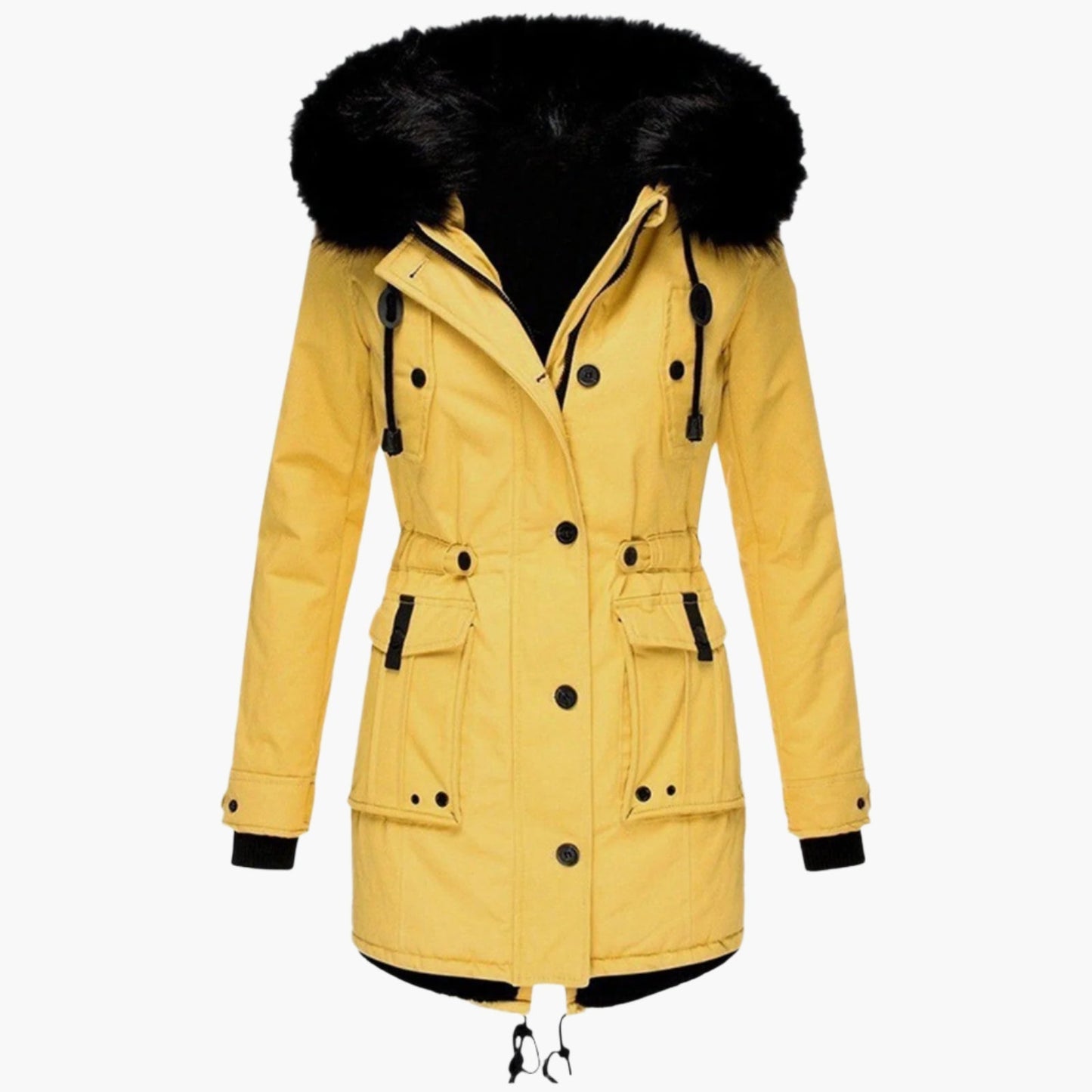 Women's Hooded Parka Coat Insulated Waterproof Black