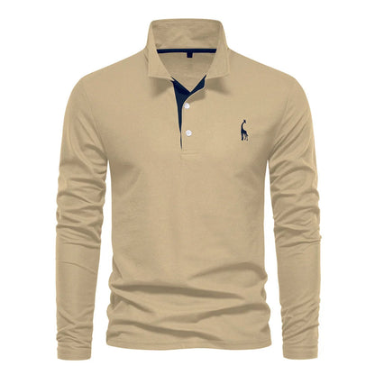 Men's Long Sleeve Polo Jumper Cotton Classic Collar