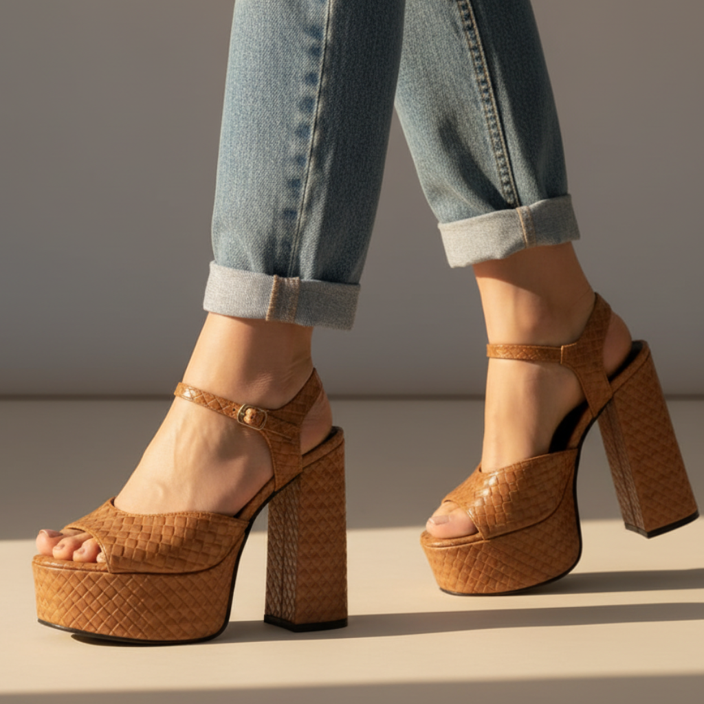 Valentina Women's Platform High Heels Buckle Detail