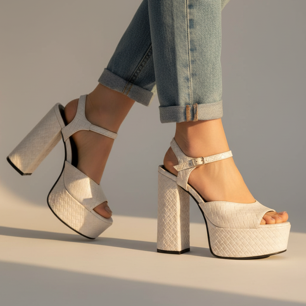 Valentina Women's Platform High Heels Buckle Detail