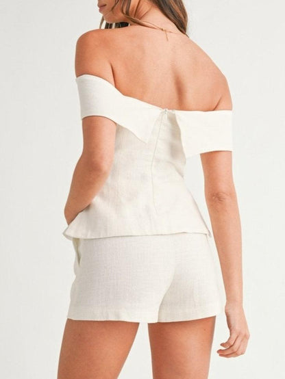 Women's Off Shoulder And Shorts Set
