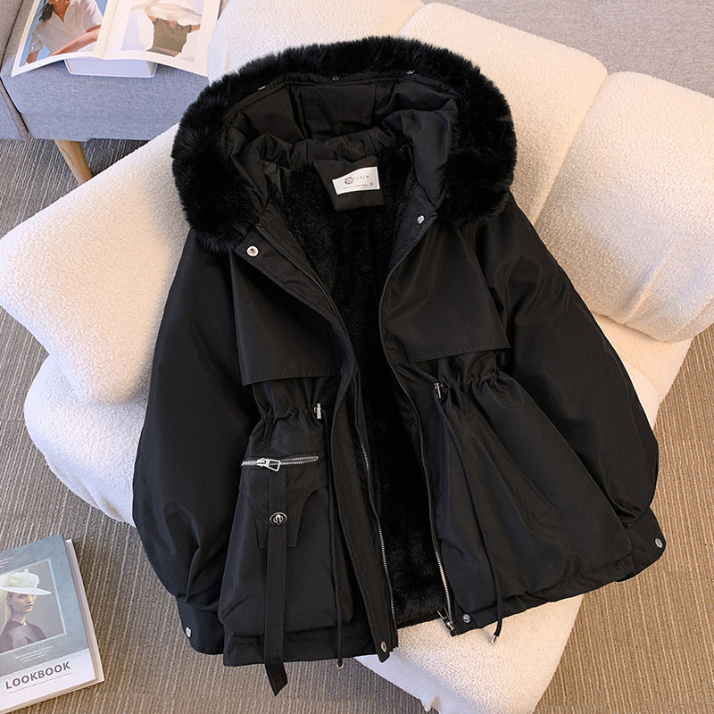 Women's Hooded Belted Short Coat