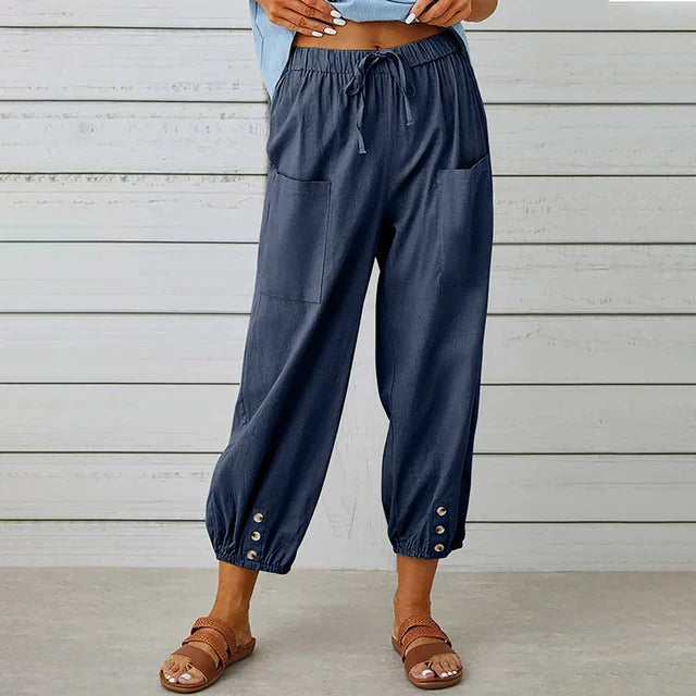 Comfortable High Waisted Casual Pants - VibreMode