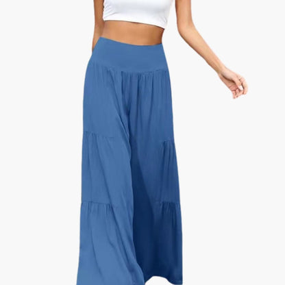 Women's Wide Leg High Waist Pleated Pants - VibreMode