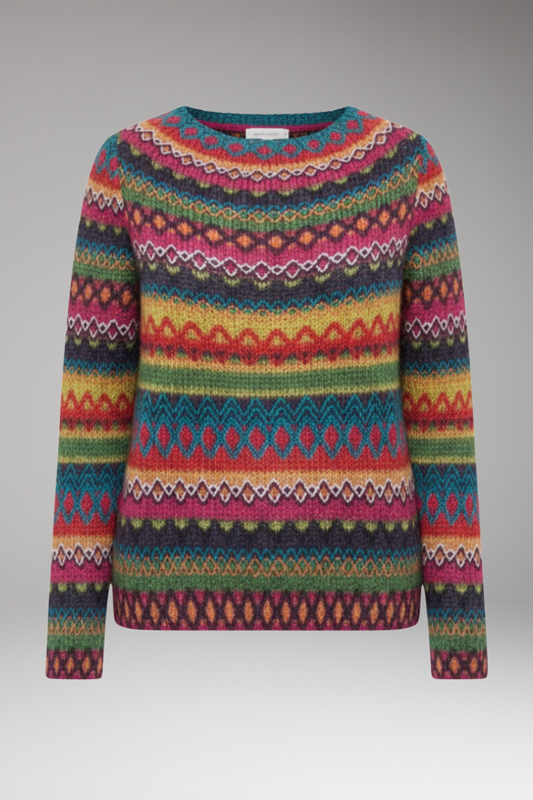 Women's Round Neck Knit Sweater - VibreMode