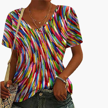 Women's Round Neck T-Shirt Printed Design