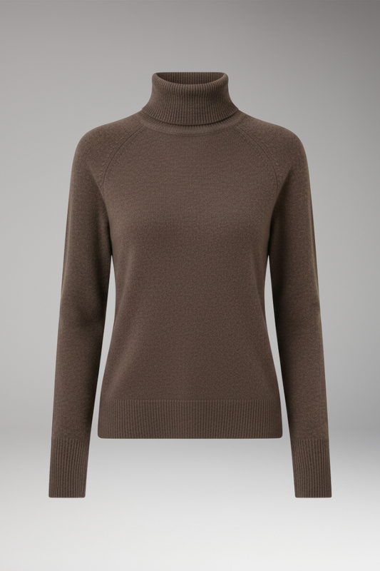Women's Long Sleeve Turtleneck Sweater Ribbed Cuffs - VibreMode