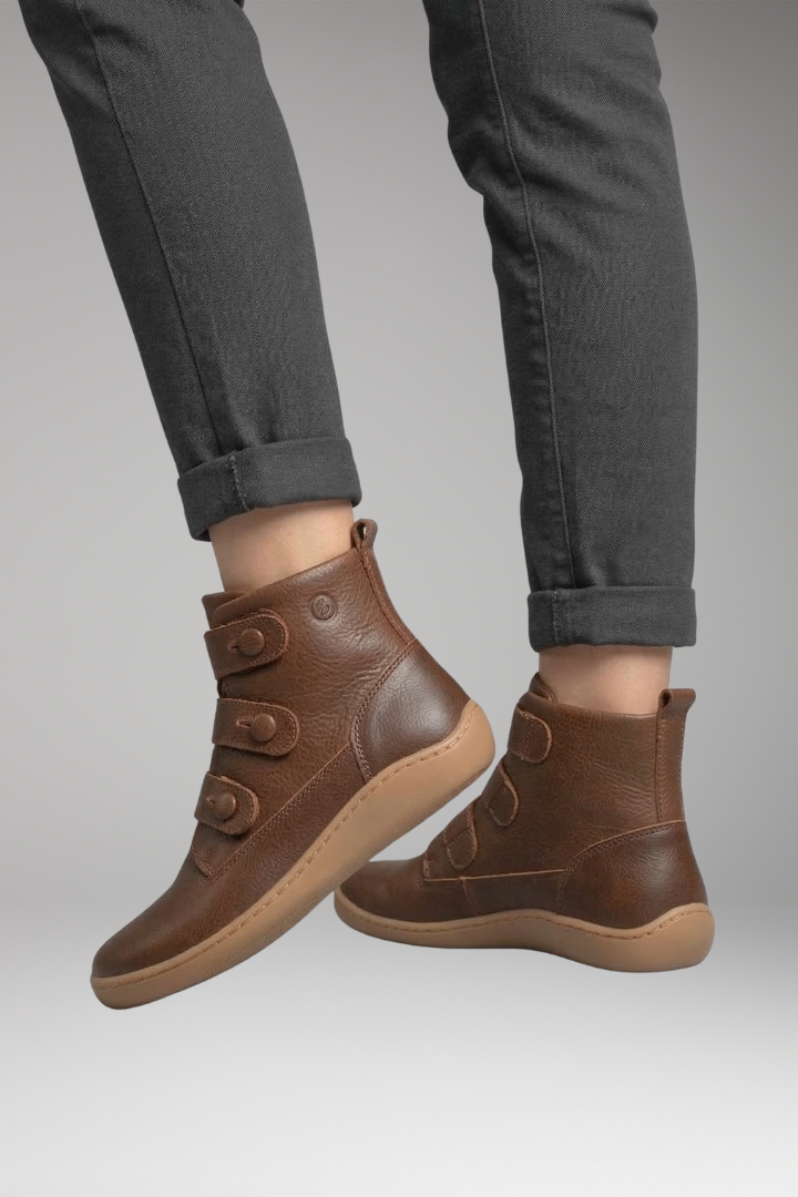 Women's Ankle Boots Waterproof Leather Rubber Sole