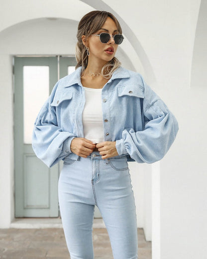 Women's Cropped Jacket Lightweight Casual