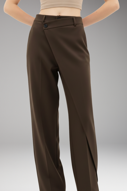 Women's Wide Leg Dress Pants Asymmetrical Design