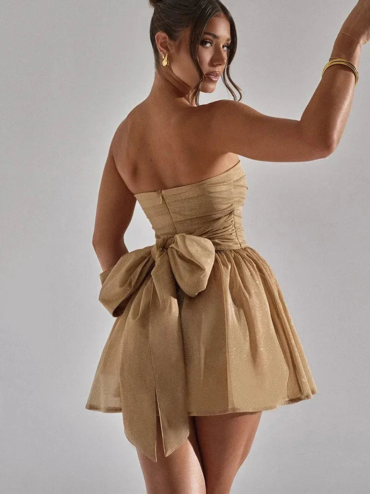 Ruffled Sleeveless Short Party Dress