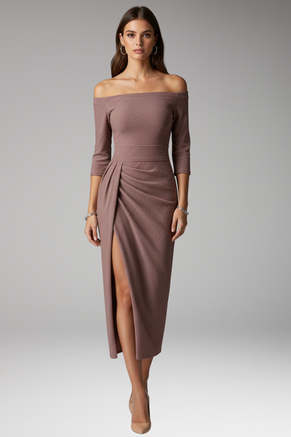 Women's Off Shoulder Long Sleeve Evening Dress