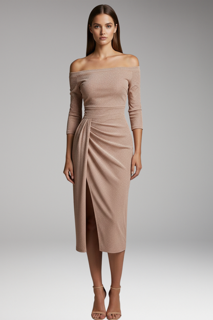 Women's Off Shoulder Long Sleeve Evening Dress
