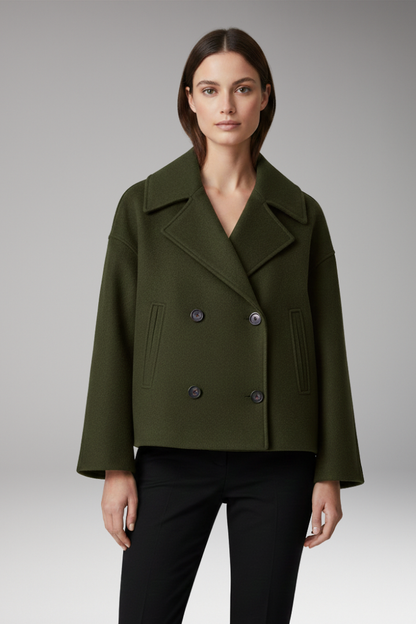 Women's Lapel Jacket Button Front Closure