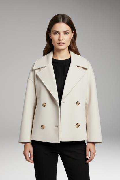 Women's Lapel Jacket Button Front Closure
