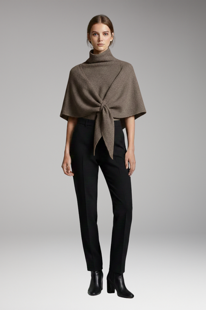 Women's Knit Shawl Draped Edges