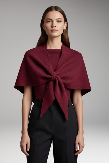 Women's Knit Shawl Draped Edges