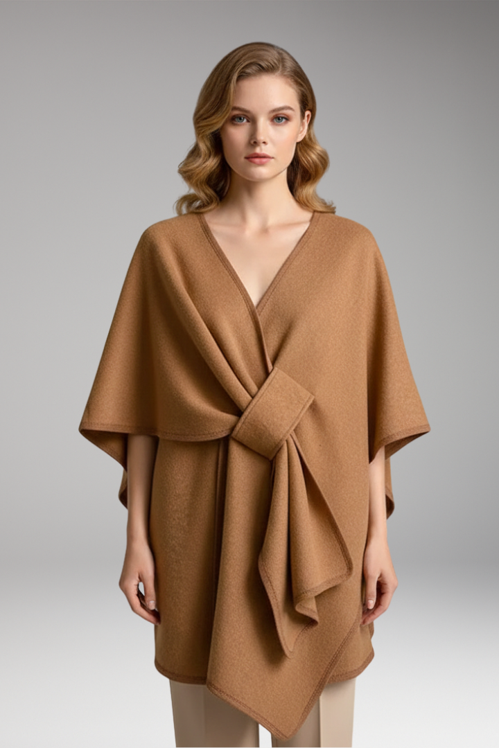 Women's Double-Sided Poncho Shawl Wide Drape