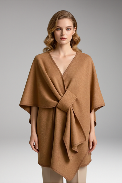 Women's Double-Sided Poncho Shawl Wide Drape