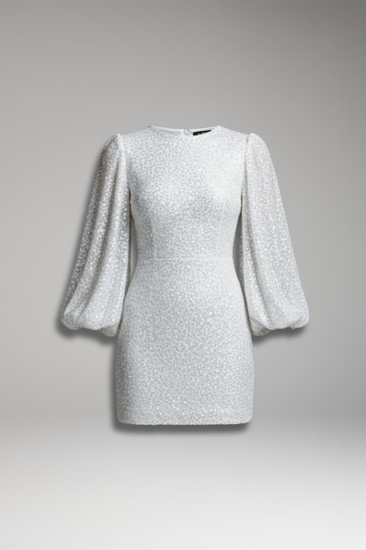 Women's Long Sleeve Sequin Mini Dress - VibreMode