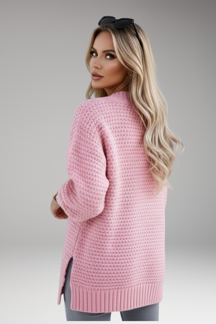 Women's High Neck Sweater Ribbed Cuffs