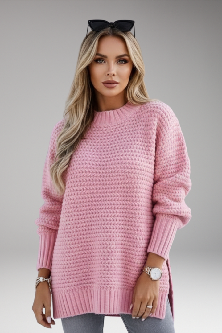Women's High Neck Sweater Ribbed Cuffs
