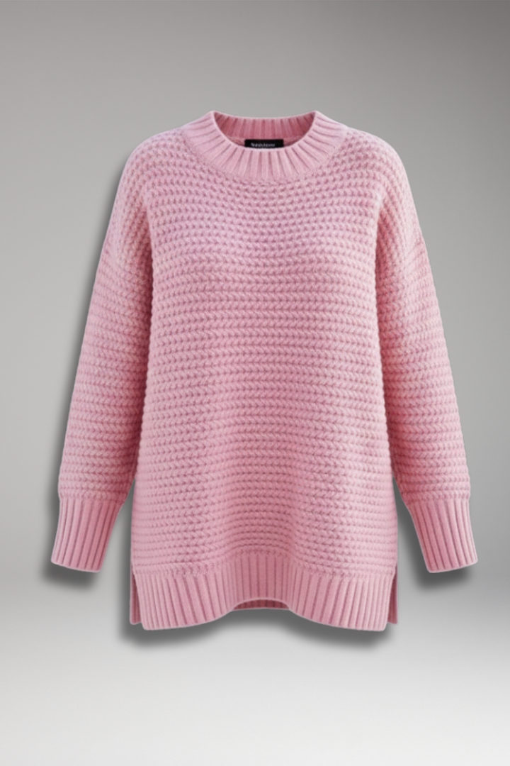 Women's High Neck Sweater Ribbed Cuffs - VibreMode
