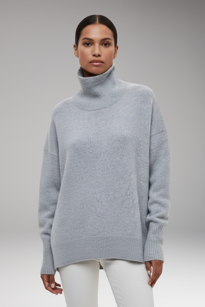 Women's Turtleneck Sweater Ribbed Edge