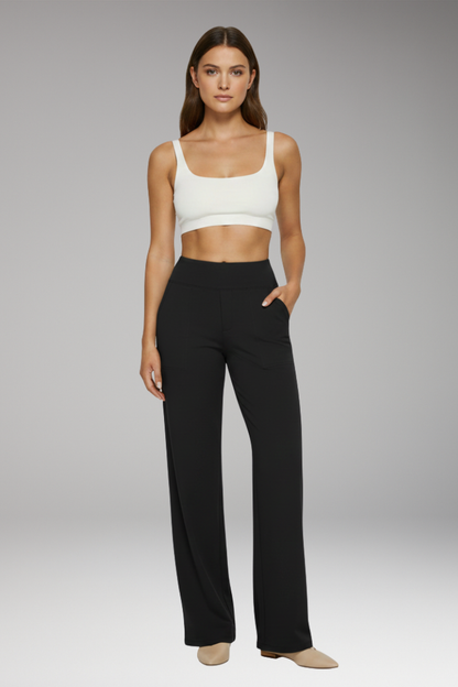 Women's High Waist Trousers with Side Pockets