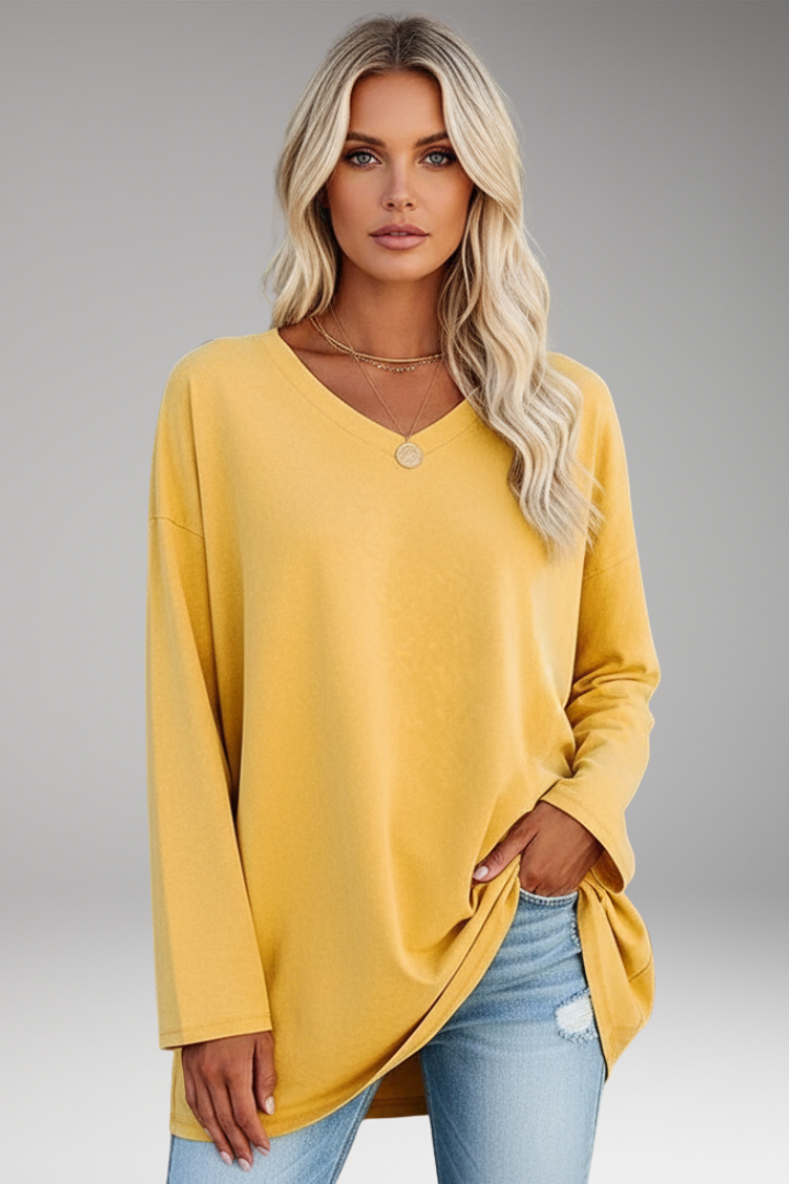 Women's V-Neck Tunic Long Sleeves