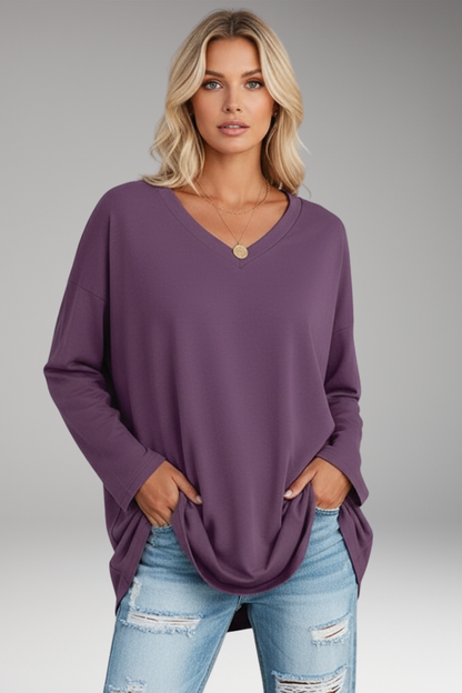 Women's V-Neck Tunic Long Sleeves