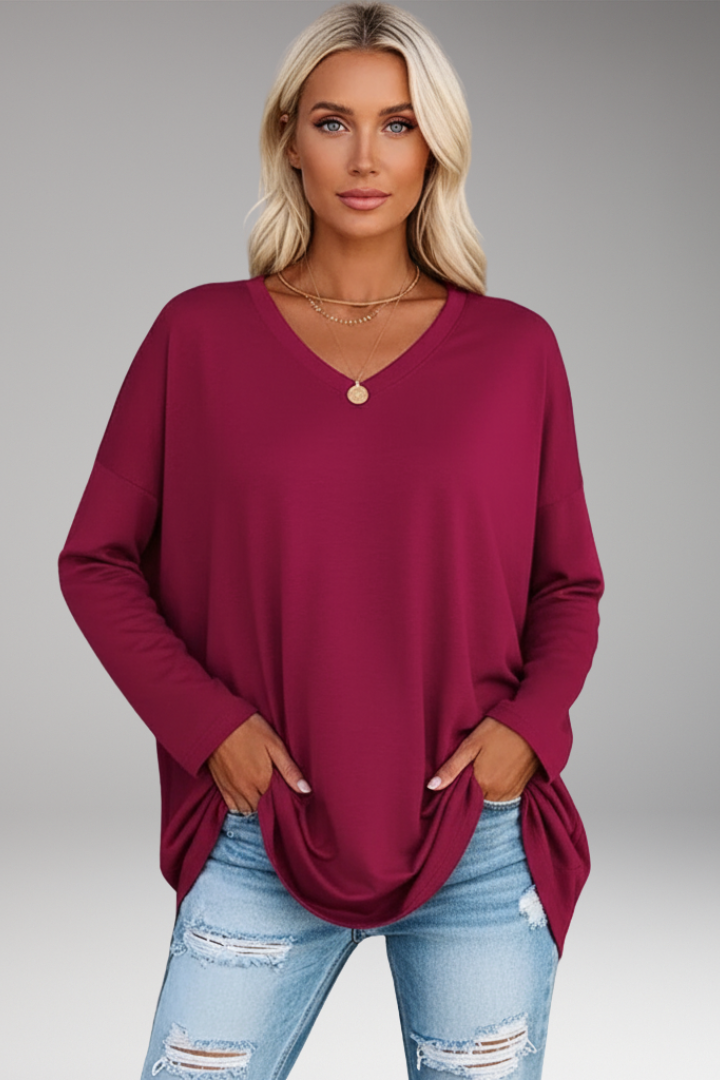Women's V-Neck Tunic Long Sleeves