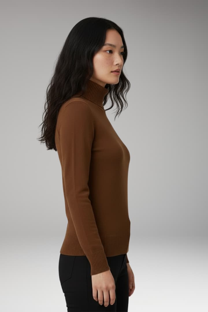 Women's Long Sleeve Turtleneck Sweater Ribbed
