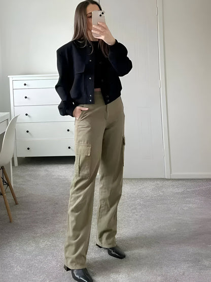 Women's Tweed Overshirt With Pockets