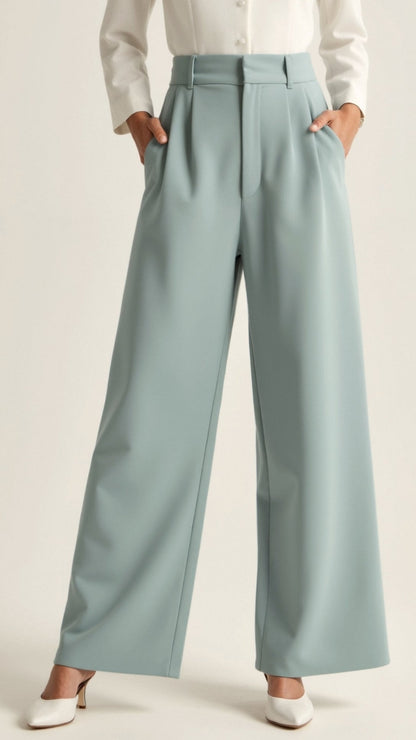 Women's Wide Leg High Waist Pants Pleated Front