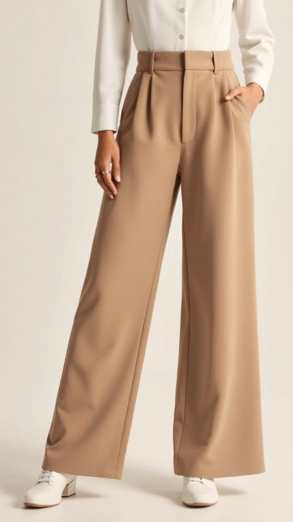 Women's Wide Leg High Waist Pants Pleated Front