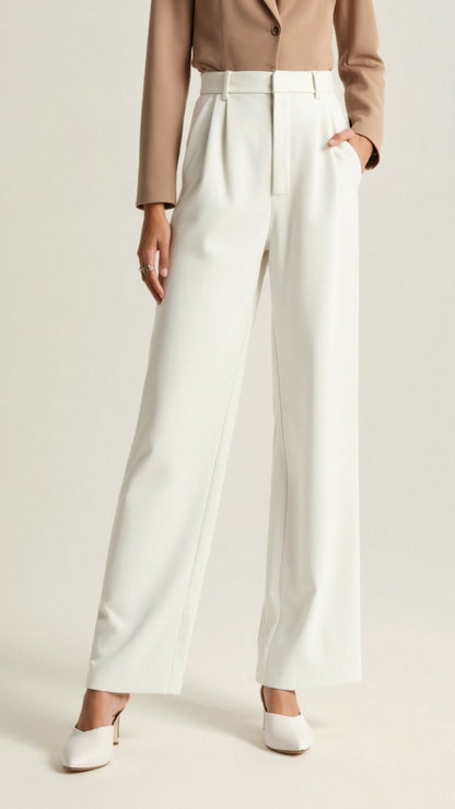 Women's Wide Leg High Waist Pants Pleated Front